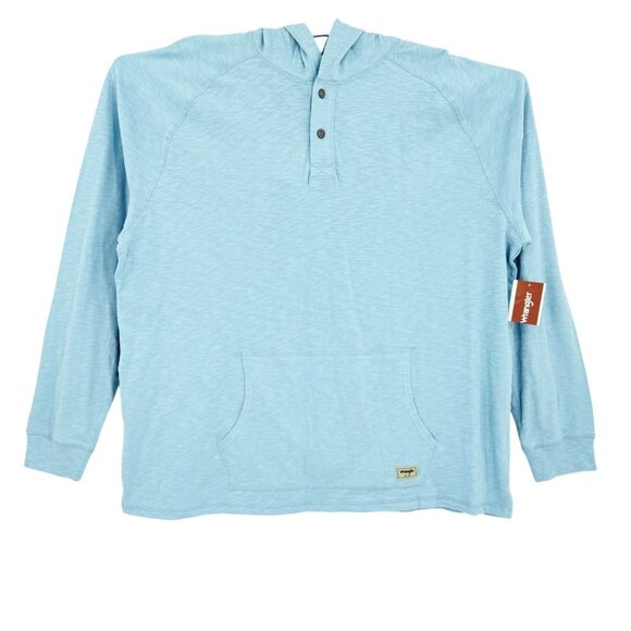 Wrangler Men's Pullover Blue Lightweight Hoodie Size 2XL Regular Fit NWT - Picture 2 of 11